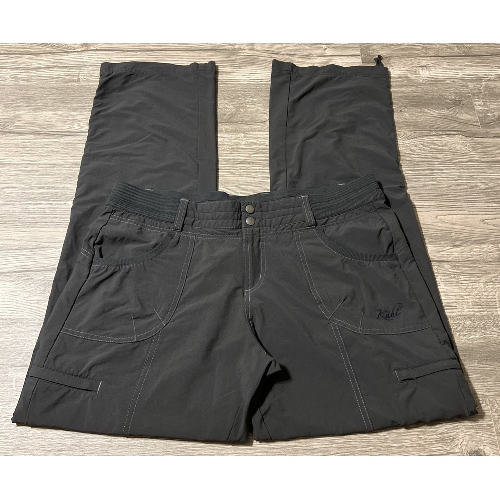 Kuhl Women's Durango Performance Style Cargo Pocket Black Pants Size 12 (34x32) - Picture 2 of 12